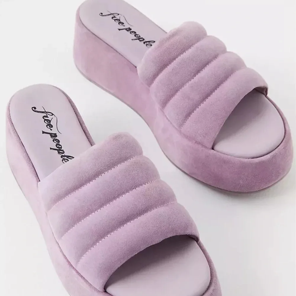 Free People Almost Paradise purple platform sandals 7.5 - Picture 3 of 10